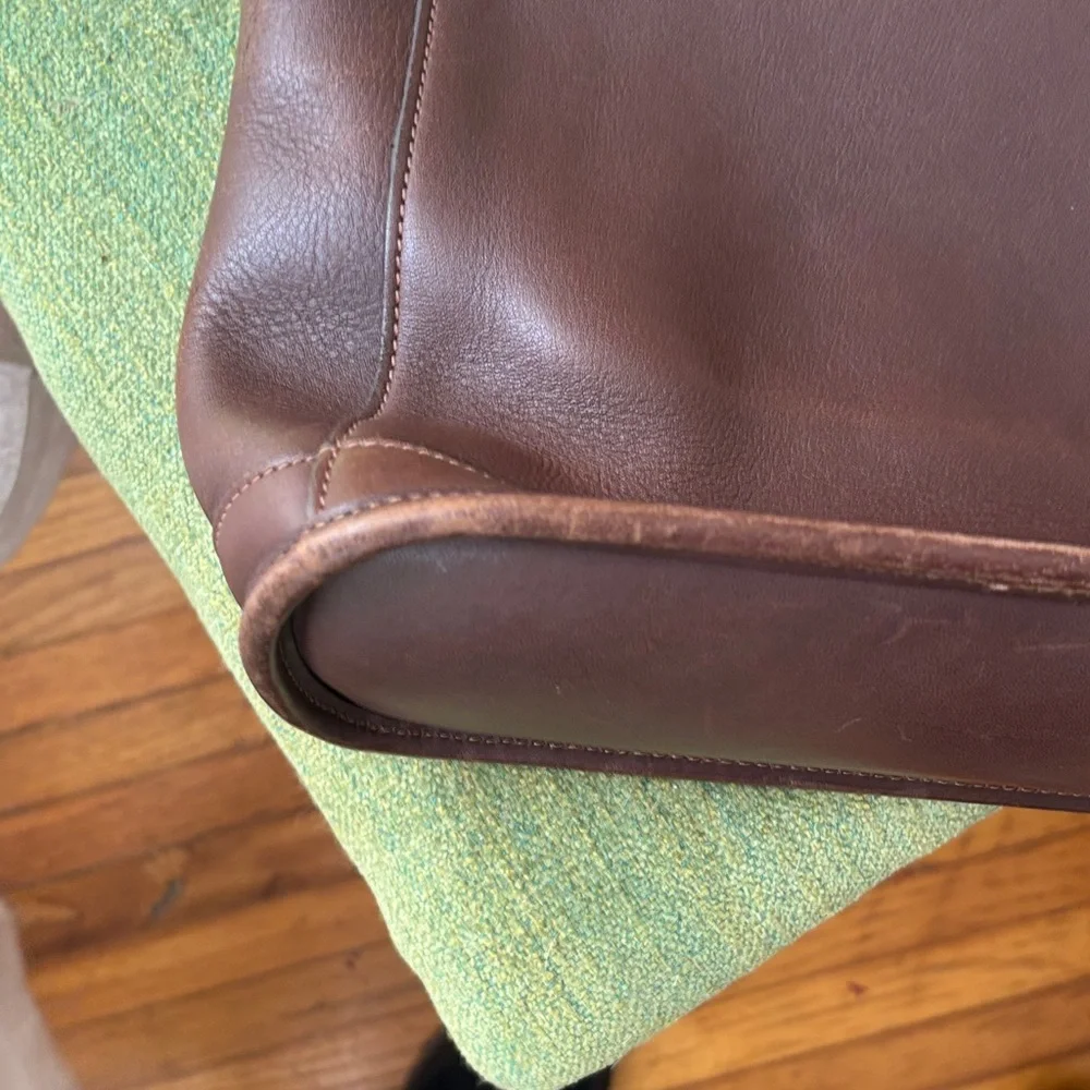 Coach Dark Brown Leather Tote - Picture 9 of 11